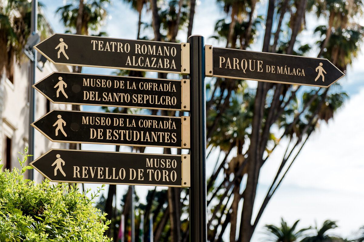 Panneaux de visite de Malaga