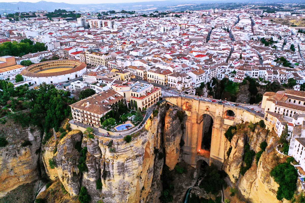Vue aérienne sur Ronda en Andalousie