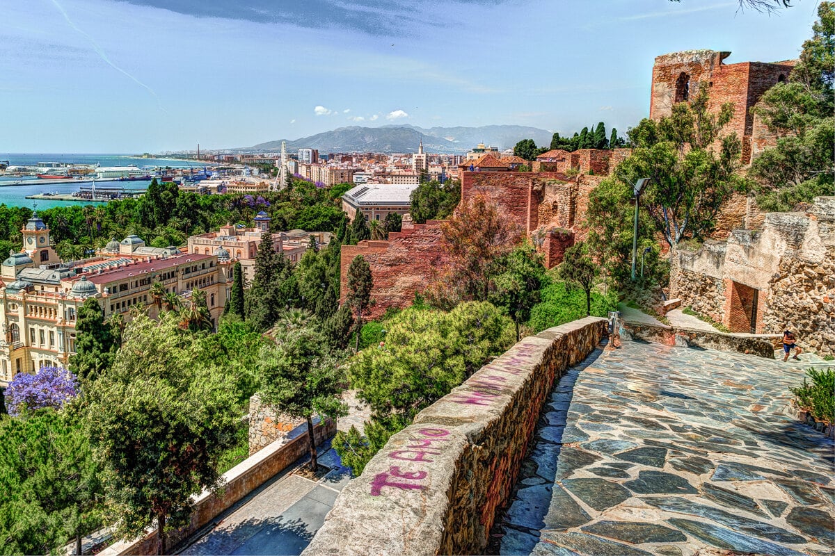 Vue sur Malaga depuis l'alcazaba